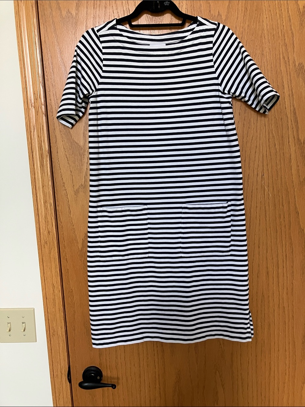 J. Jill Black and White Striped Mini Dress